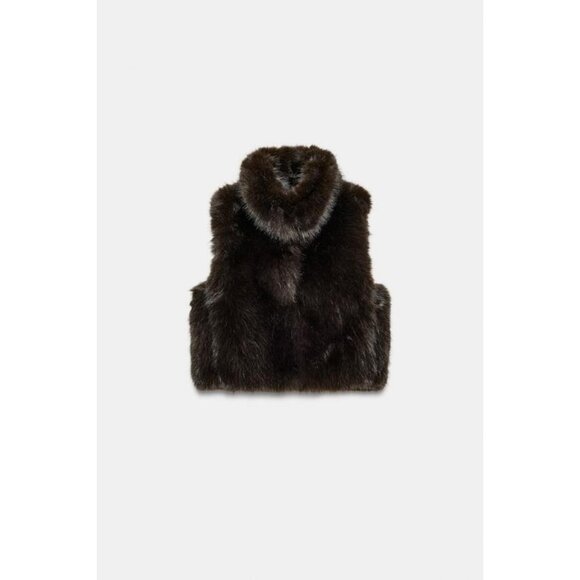 ZARA FAUX FUR VEST - Picture 6 of 8